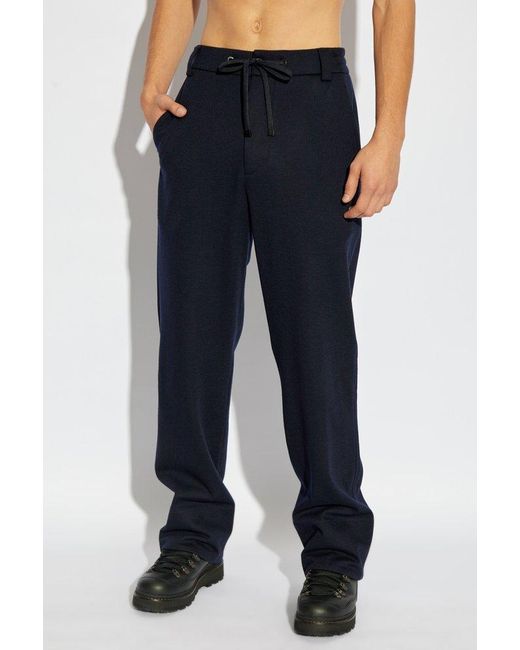 Moncler Blue Drawstring Straight-Leg Trousers for men