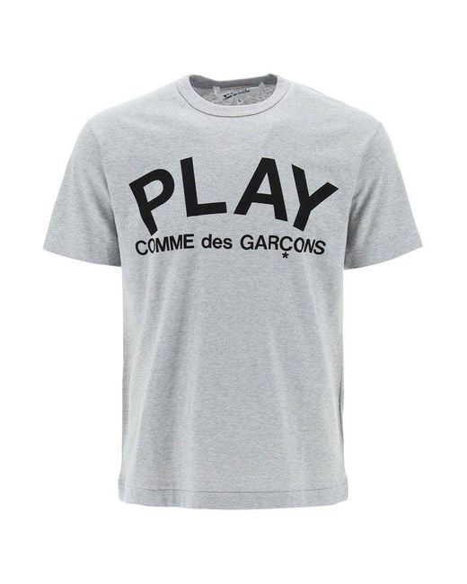 COMME DES GARÇONS PLAY Gray T-Shirt With Play Print for men