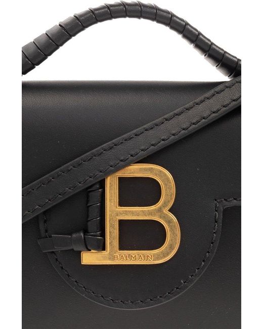 Balmain Black B Buzz Logo-plaque Foldover Top Mini Tote Bag