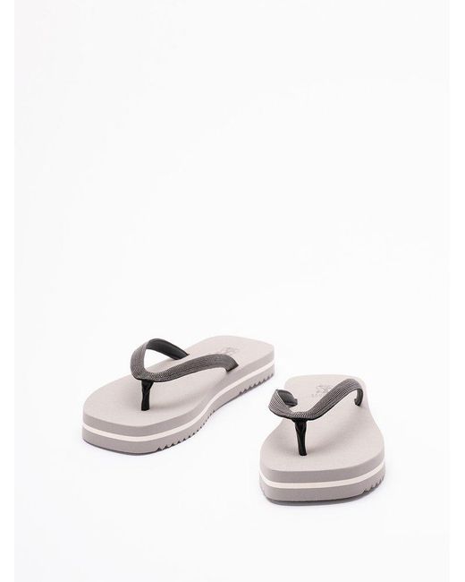 Brunello Cucinelli Gray Thong Sandals