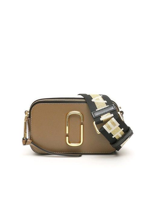 Marc Jacobs Leather The Logo Strap Snapshot Camera Bag in Beige