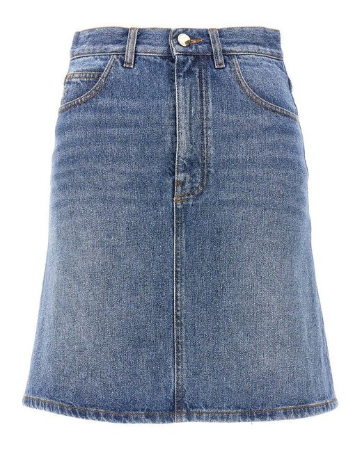 Chloé Blue Denim Mini Skirt Skirts