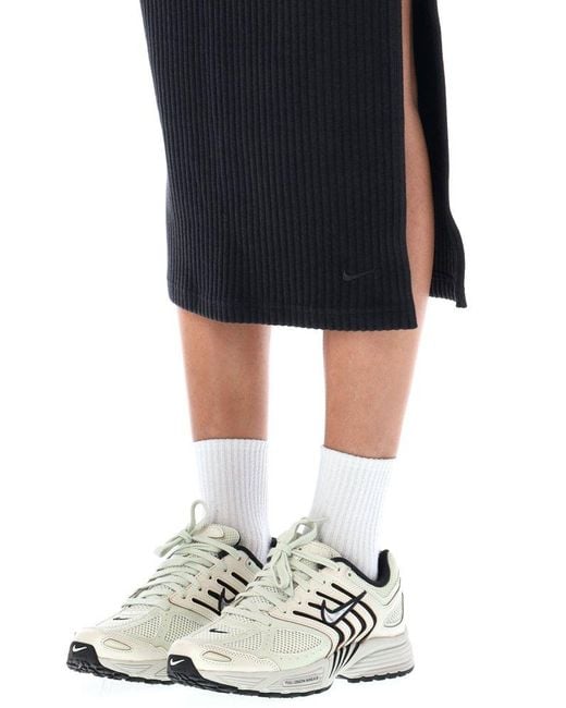 Nike Blue Sportswear Chill Knitted Slim Ribbed Midi Skirt