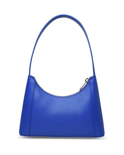 Furla Blue Diamante Logo Plaque Mini Shoulder Bag