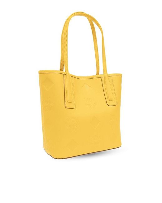 MCM Yellow 'liz Mini' Shopper Bag,