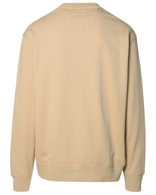 Zegna Natural Beige Cotton Sweatshirt for men