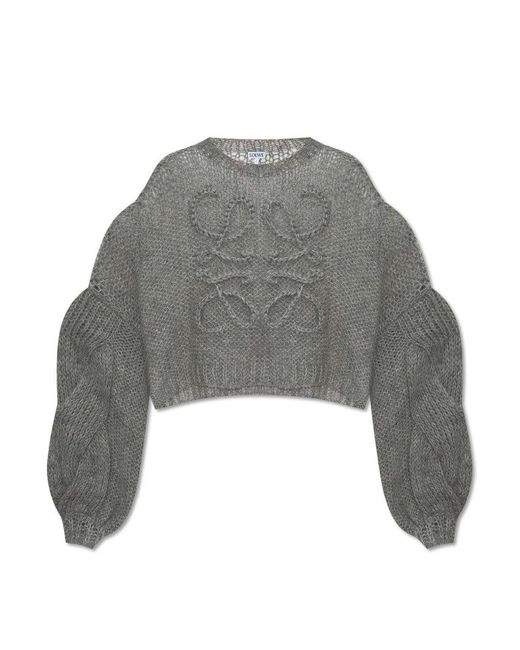 Loewe Gray Sweater With Logo,