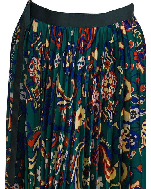 スカート Sacai Floral print skirt Blue Sacai Floral Print Skirt in Blue | Lyst