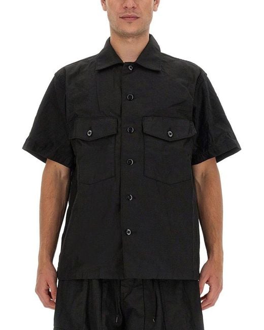 Needles Black Short-sleeved Buttoned Shirt for men