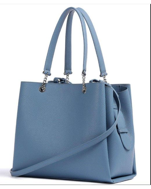 Emporio Armani Logo Plaque Tote Bag in Blue | Lyst