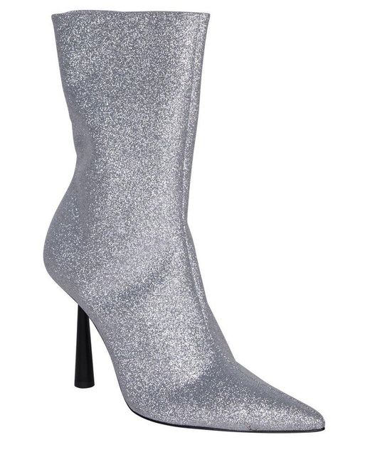 Gia Borghini Gray Pointed-toe Ankle Boots