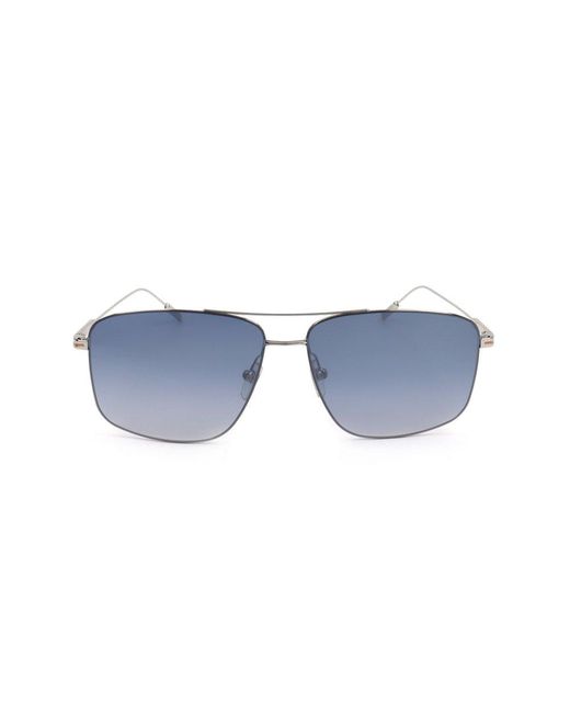 Zegna Blue Aviator Frame Sunglasses for men