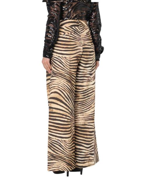 Just Cavalli Multicolor Zebra Printed Straight-Leg Trousers