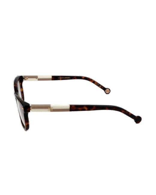 Rectangular Rim Designed Glasses Carolina Herrera Rectangular Frame Full Rim Optical Glasses in Black ...