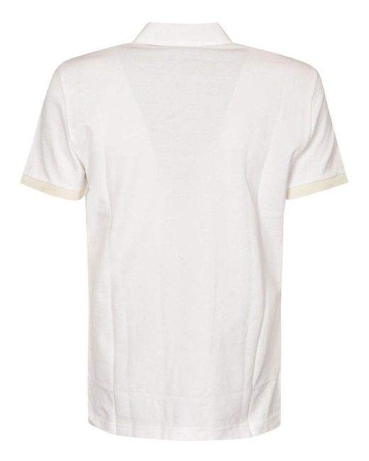 Etro White Logo Embroidered Regular Polo Shirt for men