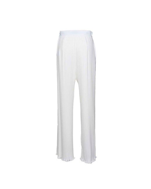 Lanvin White Pleated High Waist Trousers