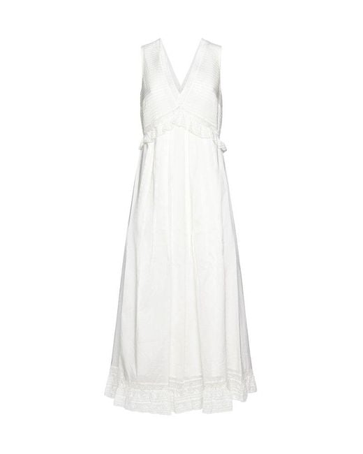 See By Chloé White V-neck Sleeveless Long Dress