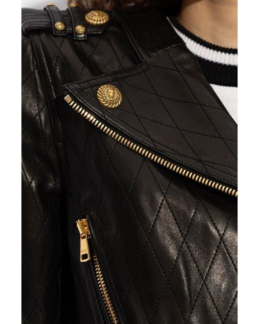 Balmain Black Leather Jacket,