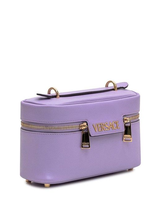 Versace Purple Tag Zipped Vanity Bag