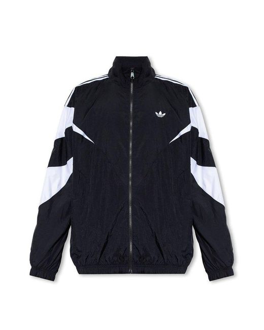 Adidas Originals Blue Colour-block High Neck Zipped Jacket for men