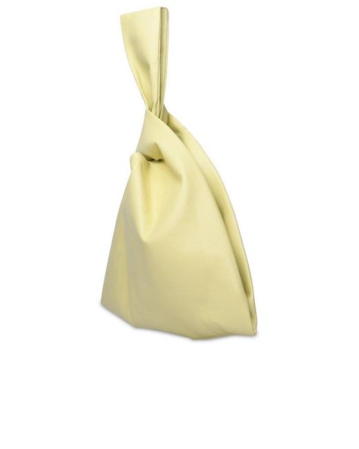 Nanushka Metallic Jen Knot Detailed Clutch Bag
