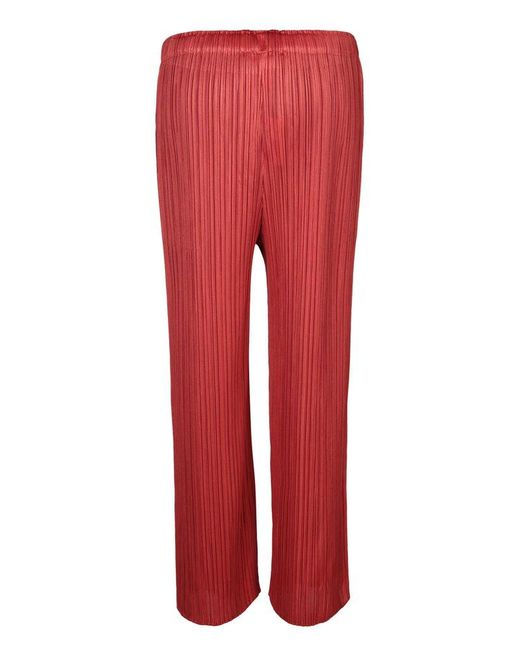 Pleats Please Issey Miyake Red Trousers