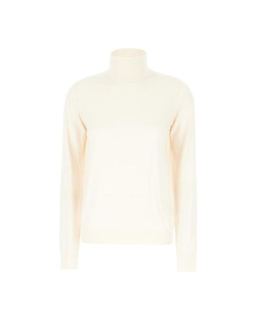 The Row White Heva Turtleneck Jumper