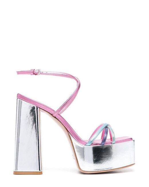 HAUS OF HONEY Metallic Platform Sandals