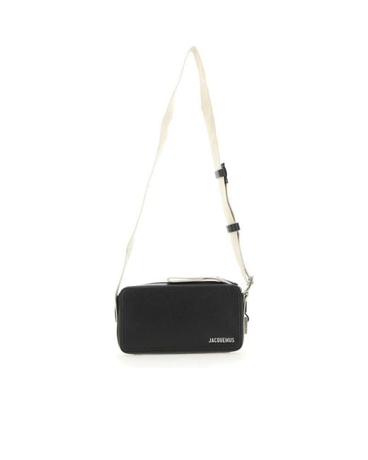 Jacquemus Black Le Cuerda Horizontal Brand-plaque Leather Cross-body Bag for men