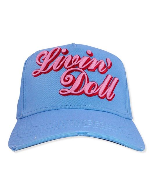DSquared² Blue Slogan Embroidered Curved Peak Cap