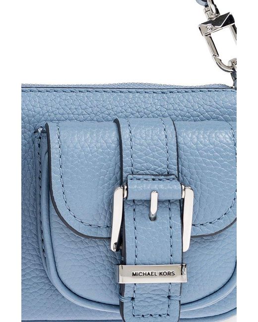 MICHAEL Michael Kors Blue Zoe Small Pebbled Pouch
