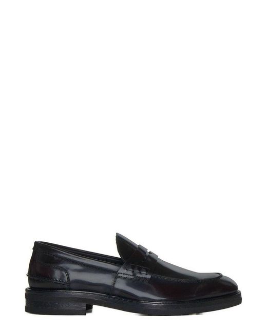 D4.0 Black Classic Penny Loafers for men