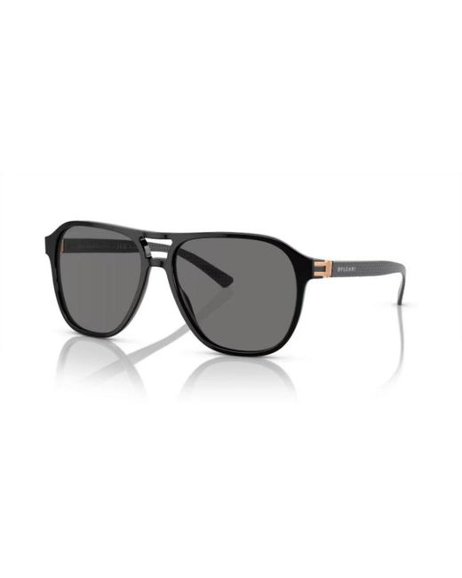 BVLGARI Gray Aviator Frame Sunglasses for men