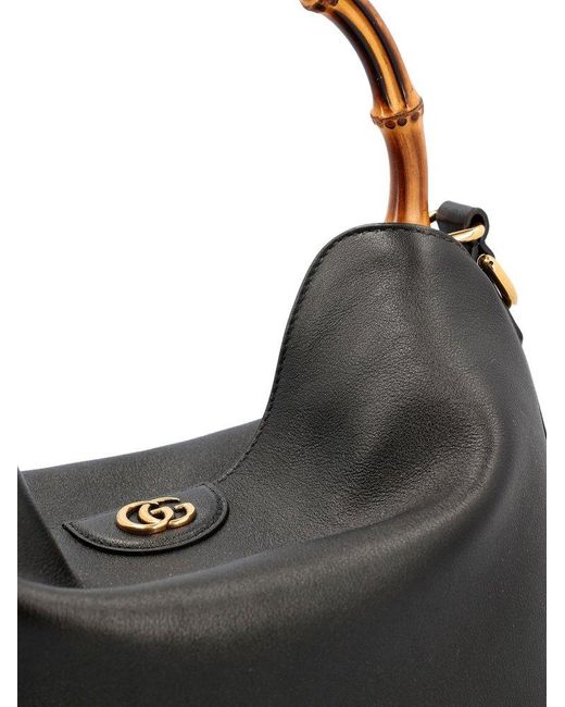 Gucci Black Calf Leather Diana Bag