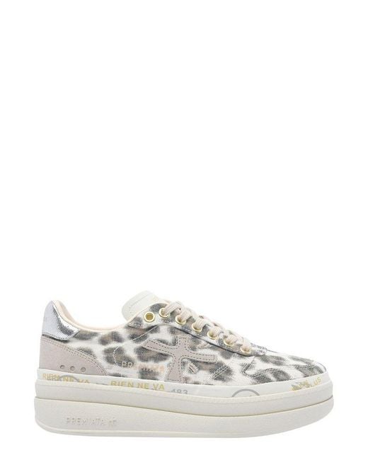 Premiata White Micol Lace-Up Sneakers