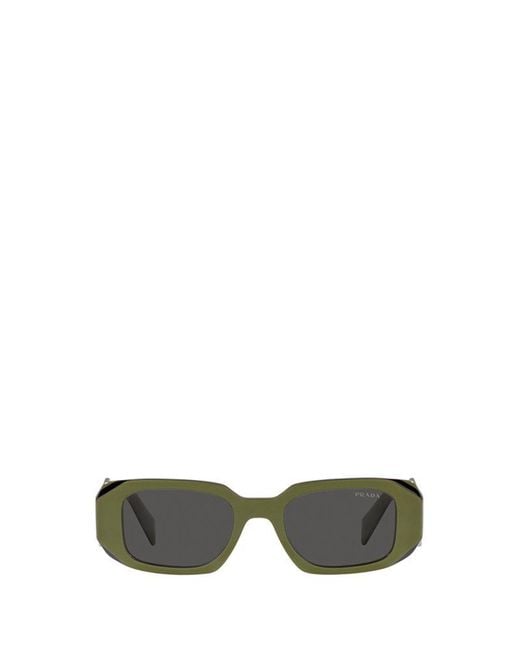 Prada Green Rectangle-frame Sunglasses