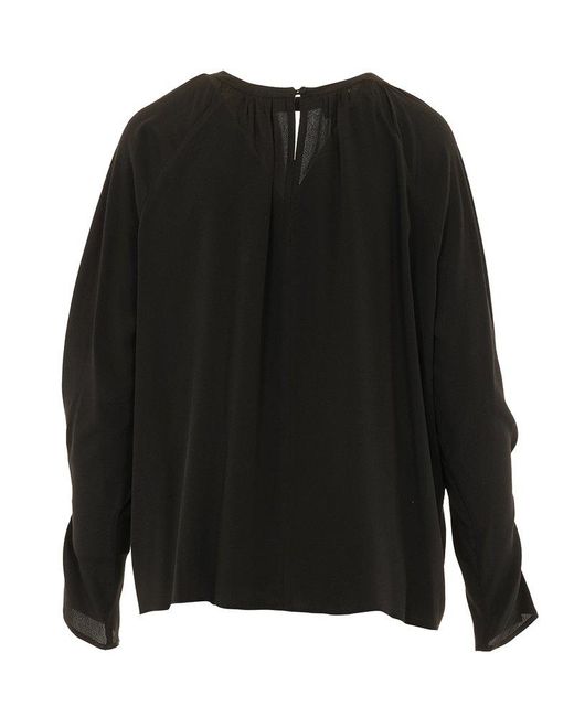 Pinko Black V-Neck Flowed Blouse