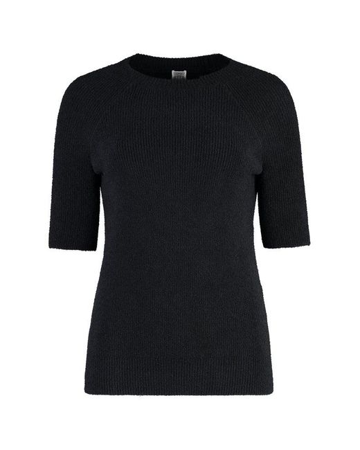 Totême  Black Crewneck Knitted T-shirt