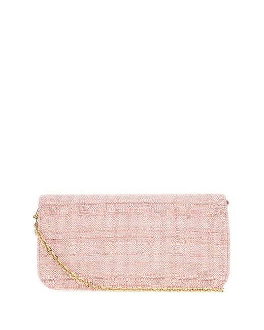 Dolce & Gabbana Pink Logo-plaque Chain-link Clutch Bag
