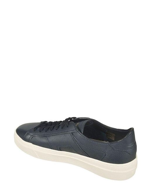 Santoni Blue Round Toe Lace-Up Sneakers for men