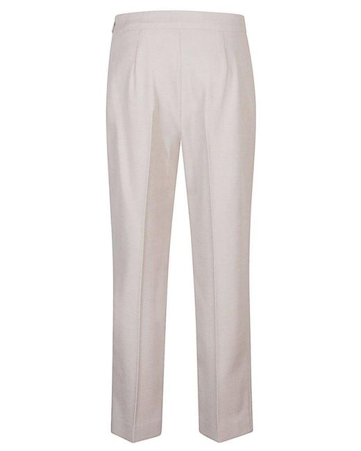 Fendi Gray Straight-leg Cropped Tailored Trousers