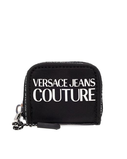 Versace Jeans Black Logo Printed Airpods Case for men