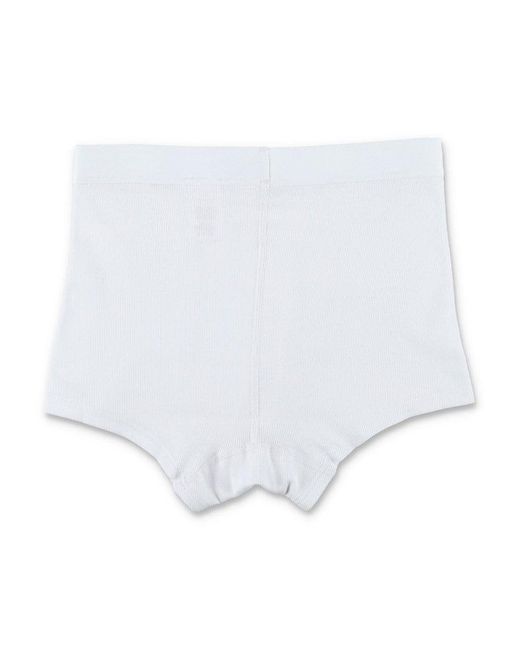 Marine Serre Logo Embroidered Ribbed Boxers in White for Men | Lyst