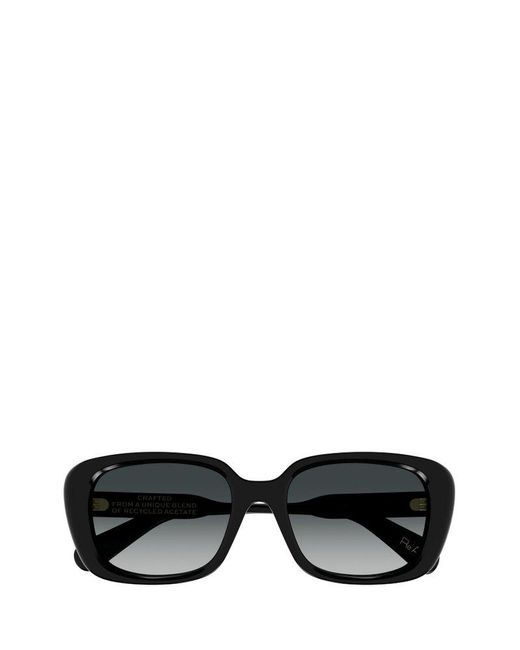 Chloé Black Rectangular Frame Sunglasses