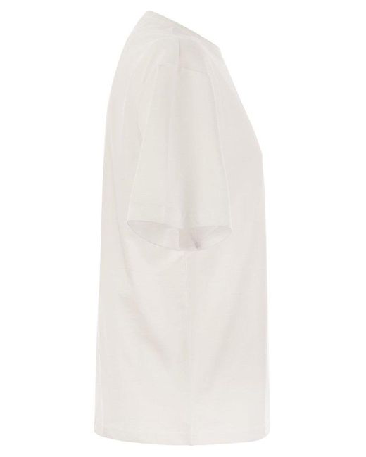 Sportmax White Crewneck Short-Sleeved T-Shirt