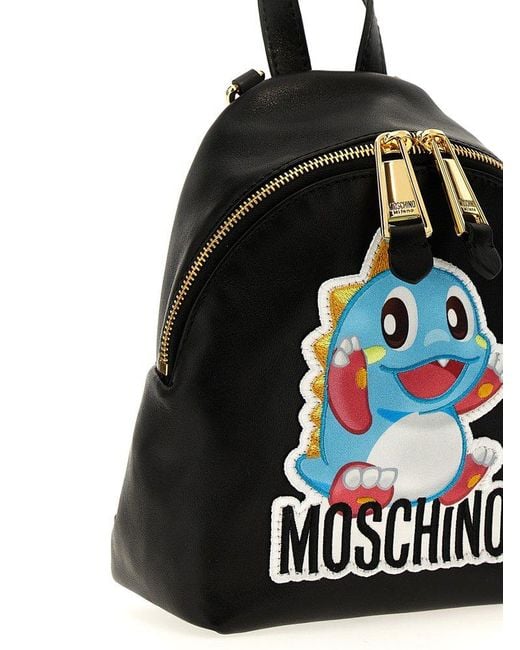 Moschino Black Bubble Bobble Backpacks