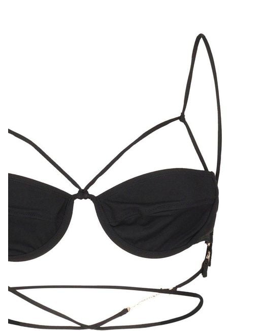 Jacquemus Black Le Haut De Maillot Signature Bikini Top