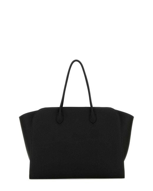 The Row Black Marlo Top Handle Tote Bag