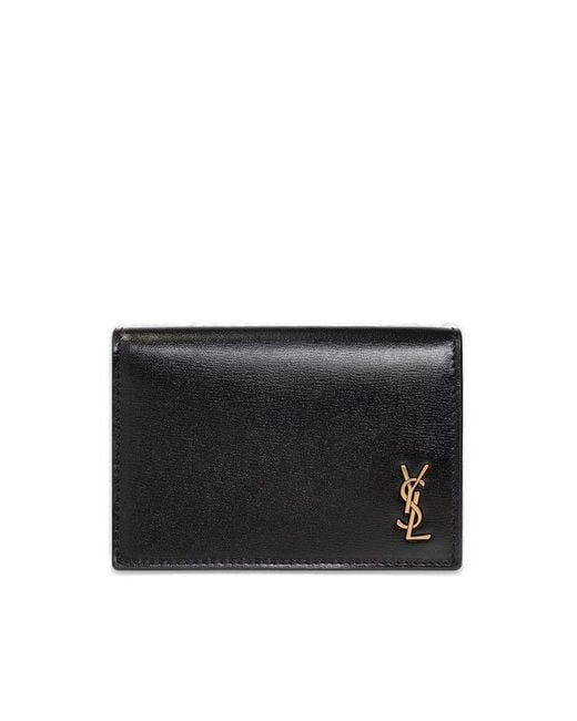 Saint Laurent Tiny Cassandre Business Card Case in Black for Saint Laurent Tiny Cassandre Business Card Case in Black for