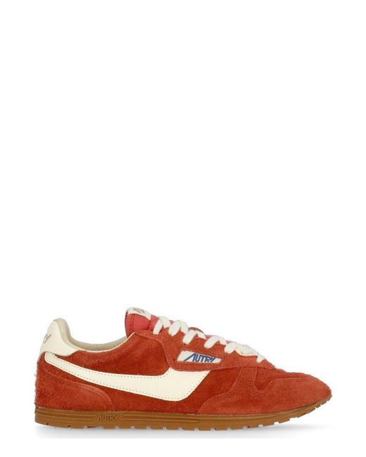 Autry Red Windspin Lace-Up Sneakers